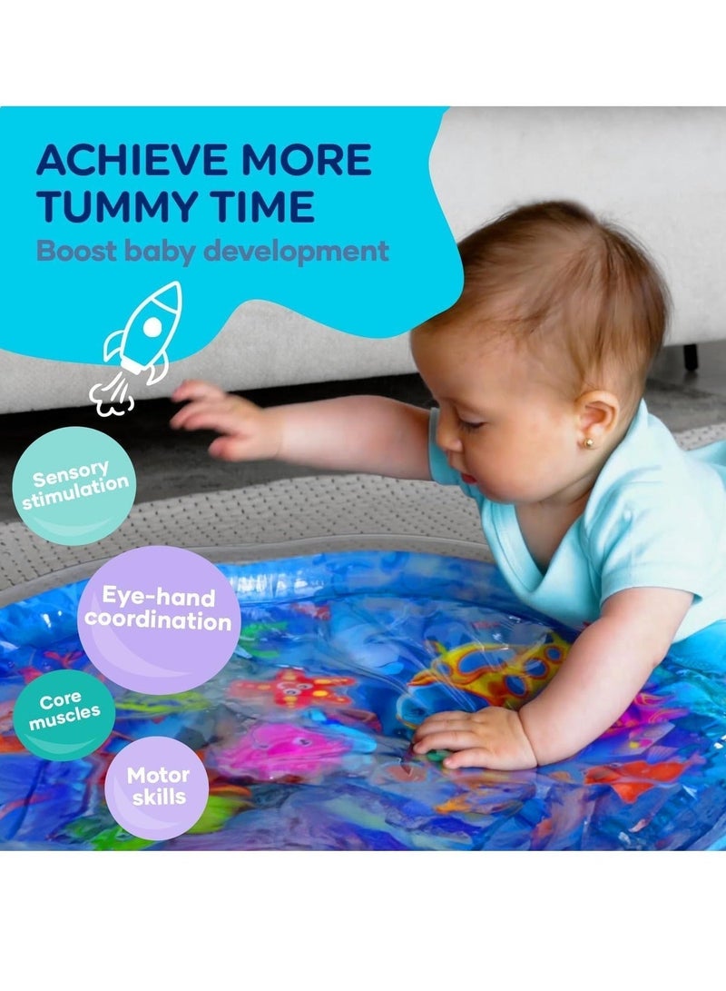 سجاده  مائيه الحجم الكبير 65 سم من ممز بلانيت  ،العاب اطفال حديثي الولاده تساعد علي تقويه عضلات الرقبه و الزحف حتي سن 5 سنوات ، مركز نشاط كبير جدا متعدد المراحل للاطفال والالعاب الحسية، سجاده لعب قابل للنفخ، هدية تحفيز بصري للاولاد والبنات, العاب للاطفال من سن 3 شهور ، العاب للبيبي - Image 4